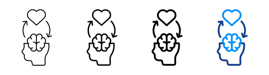 Emotional Connection Icon Different Style Outline Collection Set