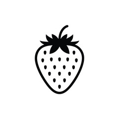 Simple black and white icon of a strawberry fruit
