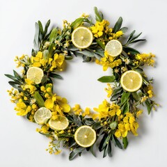 Lemon floral wreath