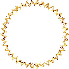 Zigzag Gold Circle Frame