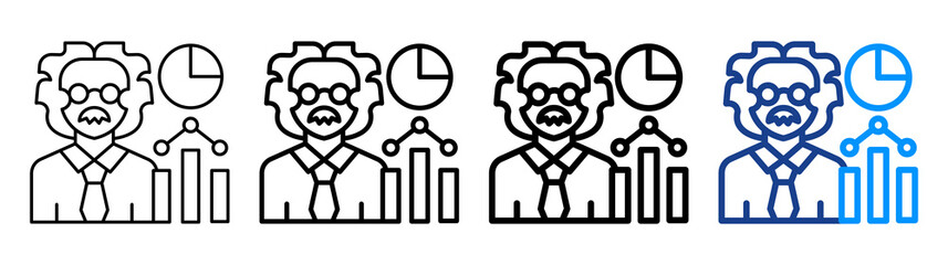 Data Scientist Icon Different Style Outline Collection Set