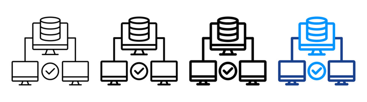 Cluster Computing Icon Different Style Outline Collection Set