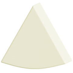 Creamy Cheese Wedge Illustration Isolated on Black Background
