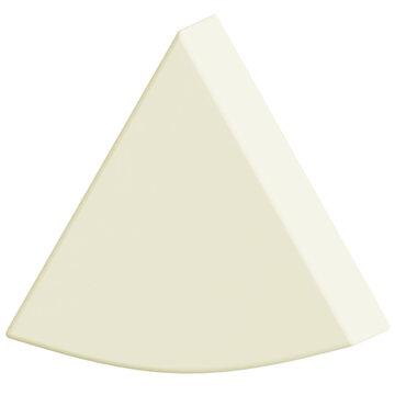 Creamy Cheese Wedge Illustration Isolated on Black Background