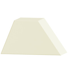 Minimalist Cream Geometric Trapezoid Block 3D Object Isolated