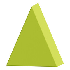 3D Pyramid Abstract Geometric Shape Lime Green Isolated Black Background