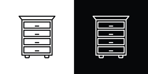 Chest of drawers icon in line design. Editable stroke icon.