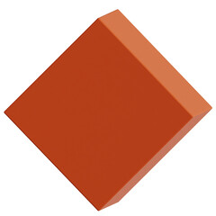 Minimalist 3D orange square block modern design element