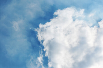 Beautiful storm clouds on a summer night with pinks and blues.