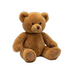 Obraz premium A Plush Brown Teddy Bear Toy Detailed Textured Fur Sitting Playful Adorable Isolated Against Black Background Studio Shot Soft Lighting Gentle Expression