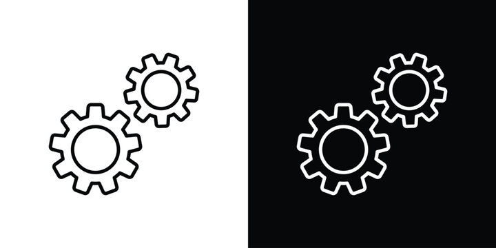 COGS icon in line design. Editable stroke icon.
