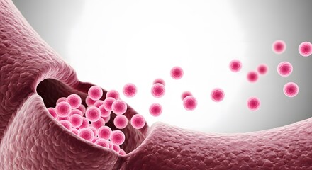 Neurotransmission process , Blood Vessel with Cells Flowing, Medical Concept Illustration