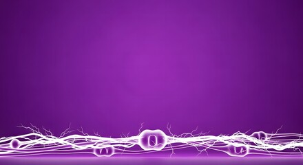 Neurotransmission process , Neuron Network Illustration on a Purple Background for Scientifi