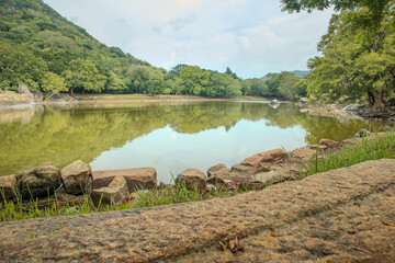 mountain landscape with lake