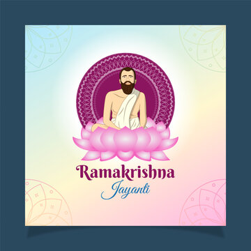 Vector illustration concept of Sri Ramakrishna Paramahamsa Jayanti