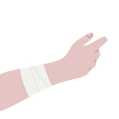 Human With Bandage Illustration Arm Care Discomfort First Aid