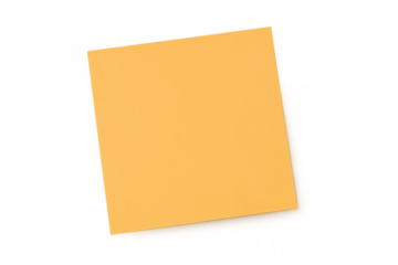 Blank orange sticky note paper creating reminder, message, or memo space on transparent background