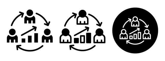 Collaborative Growth Icon Collection Glyph & Mixed Style