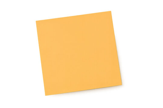 Blank orange sticky note paper creating reminder, message, or memo space on transparent background