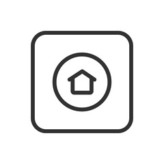 Real Estate Home House Circle line icon &ndash; house inside circle outline vector for property badge, location pin, featured listing UI