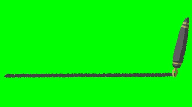 万年筆で左から右に線を引く(黒色インク)