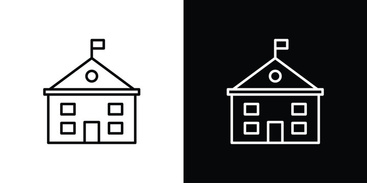 Embassy icon in line design. Editable stroke icon.