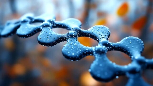Molecular chain adorned with dew abstract