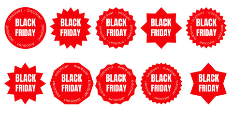 set of discount labels black Friday, set of discount tags black Friday  