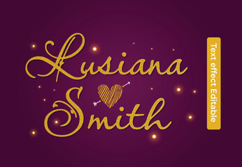 weeding text effect editable with gold and dark color