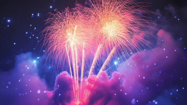 Vibrant fireworks display