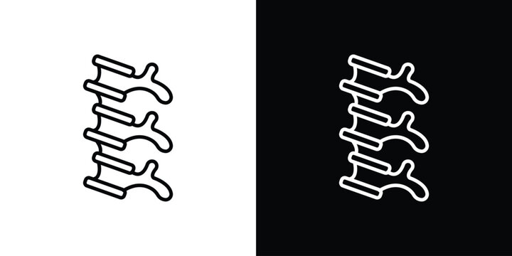 Human spine icon in line design. Editable stroke icon.