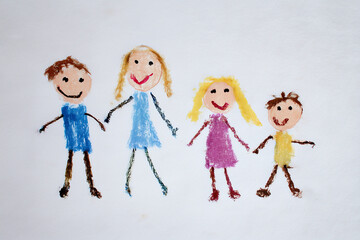 Child draw Family