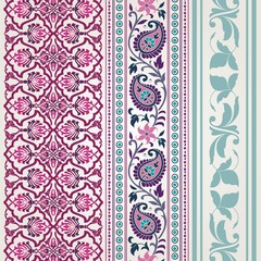 wedding card design, traditional paisley floral pattern , royal India	