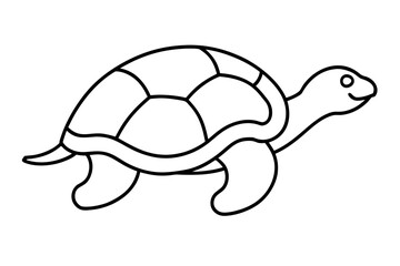 Turtle outline drawing vector