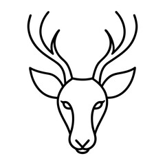 Deer head outline vector art