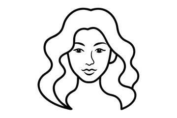 Woman face outline drawing art