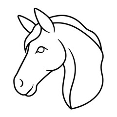 Horse head outline vector art