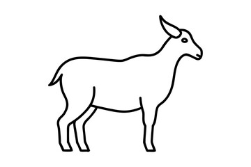 Simple goat outline drawing art