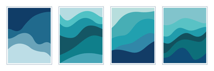 Modern Abstract Ocean Wave Canvas Art Set