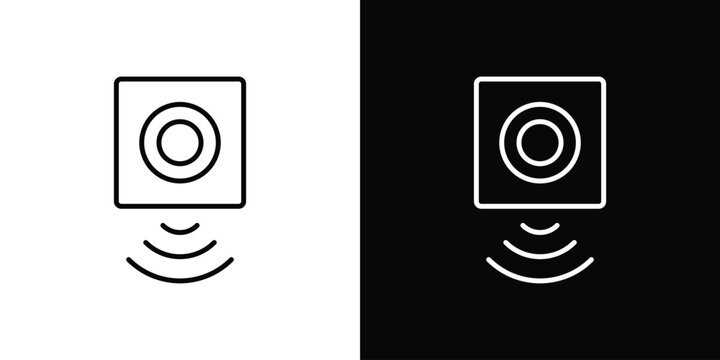 Motion sensor icon in line design. Editable stroke icon.