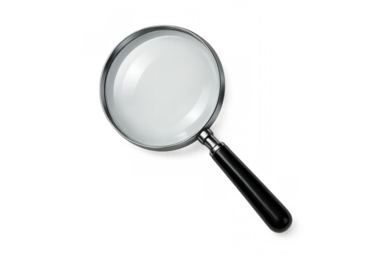 Magnifying glass offering detailed view, enabling search, research, zoom, analysis, investigation, and precise information discovery