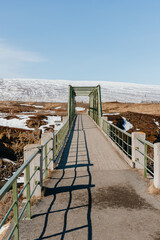 Beautiful bridge over the Skjálfandafljót river, Iceland