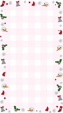 Animated Christmas Gingham Frame Loop