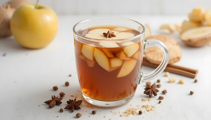 hot tea with cinnamon and lemon