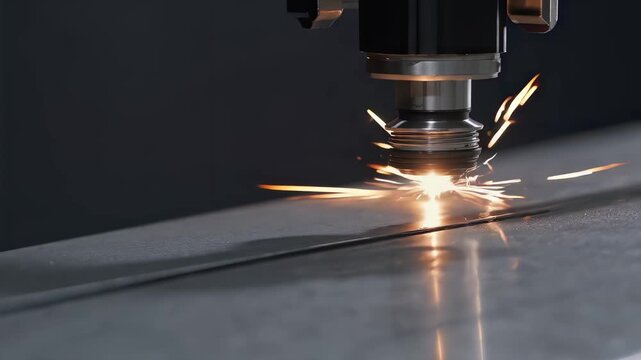 This video highlights the precision of laser cutting technology, showcasing sparks flying as the laser expertly slices through metal. Experience cutting-edge engineering in action.