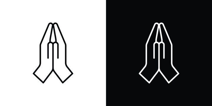 Pray icon in line design. Editable stroke icon.