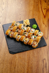 japan sushi rolls with salmon