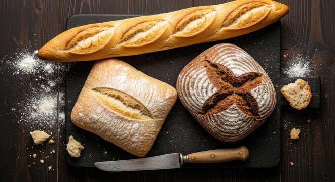 Assortment of fresh artisan breads