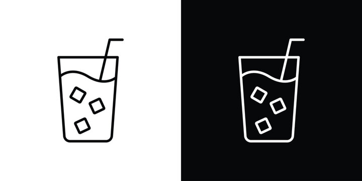 Refreshing cold drink icon in line design. Editable stroke icon.