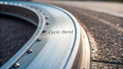 Metallic Cycle Bend Showing CloseUp Macro Detail on Gray Surface